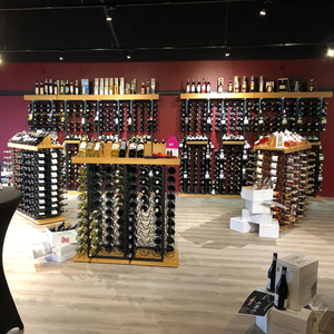 Estantes de góndolas de exhibición de madera, para tiendas de licor y vino, decoración Interior, venta al por menor, precio directo de fábrica - Product Image 1