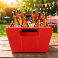 Seau à glace pour fête, grande capacité, empilable pour bouteilles de bière, seau en plastique PP coloré avec poignée pour barbecue, restauration en plein air