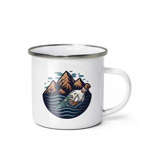 Mug en acier inoxydable émaillé personnalisé, cadeau promotionnel, logo imprimé en sérigraphie, conserve la chaleur/la fraîcheur, 360 ml, Noël - Product Image 1