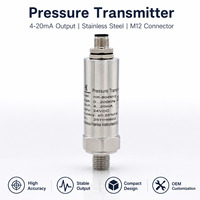 Transmisor de Presión M12 4-20mA de Acero Inoxidable SS304 con IP65 y Precisión de 0.5%FS para Bomba Hidráulica y Compresor