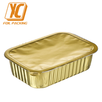XC Y51 500ml Contenant alimentaire jetable en aluminium avec couvercle en PET, scellable par feuille, pour restauration rapide, qualité alimentaire