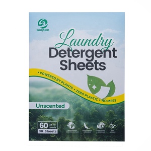 SANYUAN OEM ODM personalizado respetuoso con el medio ambiente de alta espuma ligero súper concentrado hojas de detergente para ropa para uso en el baño - Product Image 2