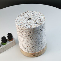 Diffuseur d'arômes en terrazzo avec base en bois véritable, diffuseur d'huile céramique ultrasonique de 200 ml, diffuseur d'huiles essentielles en terrazzo