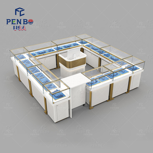 Hiện đại vuông Modular Jewelry kiosk-Tùy chỉnh bán lẻ hiển thị Showcase với LED chiếu sáng cho Kim Cương, nước hoa & cửa hàng đồ trang sức - Product Image 4