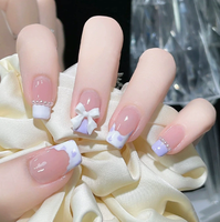 Fournisseur de faux ongles en acrylique de luxe faits à la main, style océan estival, 10 pièces, qualité supérieure, 3D, en gros