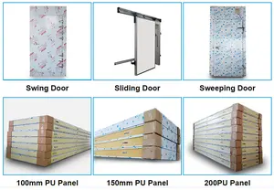 Pendingin udara ruang beku untuk ruang penyimpanan makanan laut beku 120mm/200mm ketebalan Panel