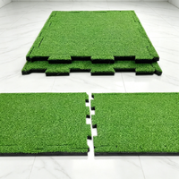 Ensemble de 2 tapis d'entraînement de golf emboîtables, base antidérapante durable, facile à ranger, aides à l'entraînement GP pour la pratique du golf en intérieur et en extérieur