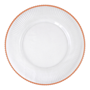 Bulk 13-Inch Gouden Rand Plastic Oplader Serveerschalen Helder Geribbelde Getextureerd Voor Bruiloftsdiner Of Feest Eten Serveren Gebruik - Product Image 6