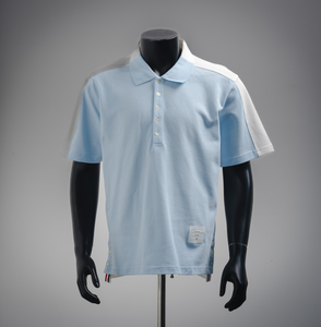 T-shirt slim fit pour homme avec logo de marque personnalisé, imprimé doré, style hip-hop, motif de personnage, tissu denim brodé, polo - Product Image 1