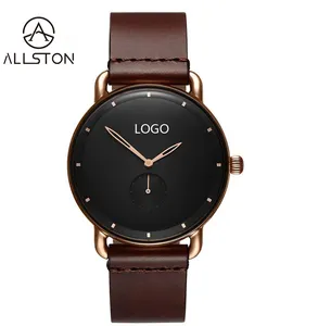 Allston ที่กำหนดเองยี่ห้อนาฬิกาผู้ชาย OEM โลโก้มือทองนาฬิกาโลโก้ที่กำหนดเองของคุณเอง Design นาฬิกาข้อมือผู้ชายนาฬิกากันน้ำ