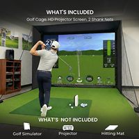 Podiyeen Filet d'entraînement de golf et Enceinte de simulation de golf pour la maison, Cage de 10x8 pieds avec Écran de simulation d'impact HD et Deux filets de protection