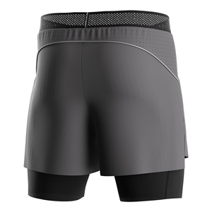 Shorts de sport pour homme découpés au laser, respirants, avec logo réfléchissant pour conditions de faible visibilité - Product Image 2