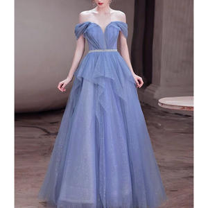 床の長さのエレガントなプリンセスウエディングドレスレースロングガウンイブニングドレス - Product Image 6