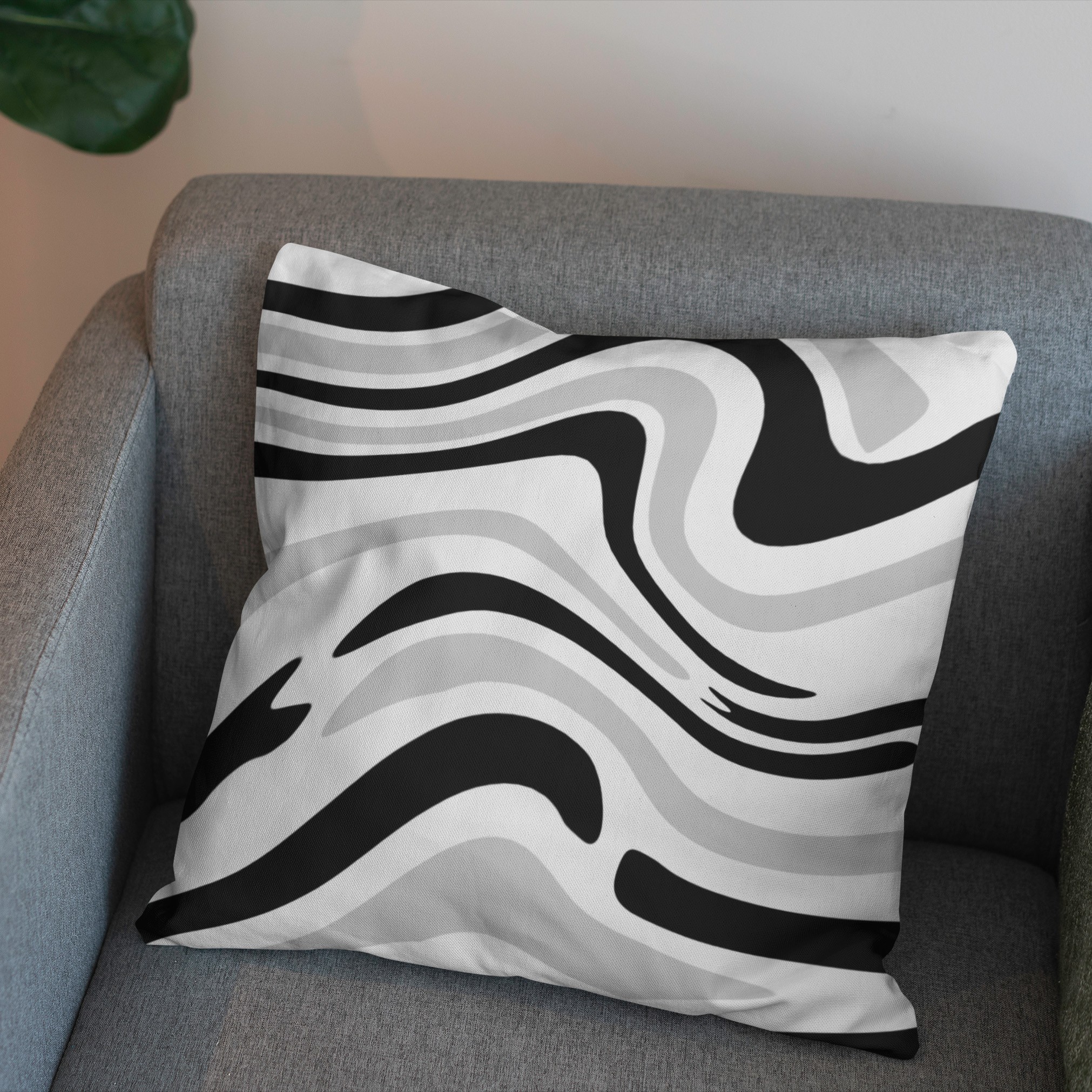 Wholesale custom black and white stripe Modern style textured pillowcases 45x45 pillow cases home decor cushion covers