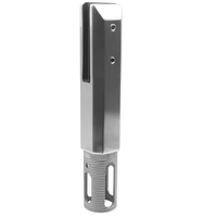 Spigot carré en acier inoxydable usiné CNC 48x265mm avec tige filetée et anneau de couvercle, résistant à la rouille, pour bricolage