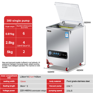 Empacadora al Vacío Comercial de Cámara Simple para la Industria Alimentaria / Selladora al Vacío Automática para Alimentos Húmedos y Secos - Product Image 6