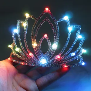 LED Ballroom Dance Costumes With Luminous Crown Performance Wear For Wedding Parties DJ Headwear Valentine's Girl Gift