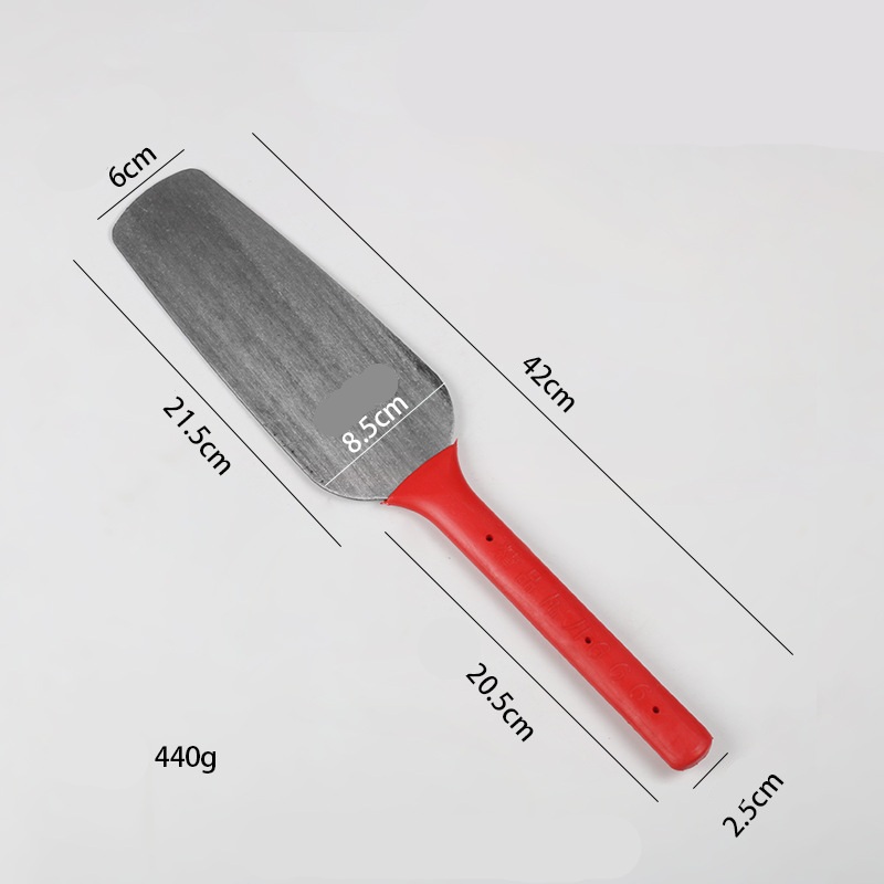 Injection molded rubber handle threaded steel brick knife