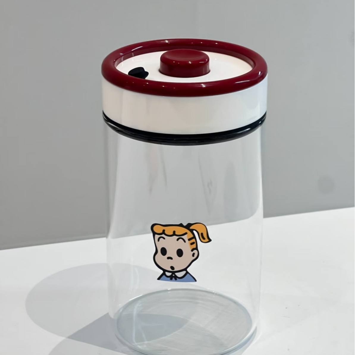 ภาชนะเก็บกาแฟสุญญากาศ [1200ml, สติ๊กเกอร์สาวๆ]