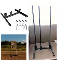 Support de cible de tir réglable, stable, avec poteaux métalliques et piquets de sol