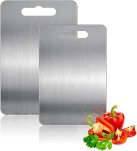 Wholesale 2025 High Quality Metal Chopping Board 304 Stainless Steel Cutting Titanium for Kitchen - Product Image 1