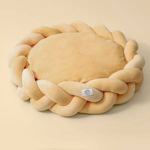 Vente en gros de fabricant de logo personnalisé fournisseur de produits <span class=keywords><strong>pour</strong></span> animaux de compagnie tissage rond beignet chat <span class=keywords><strong>chien</strong></span> lit de luxe - Product Image 3