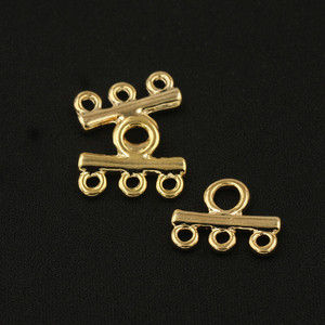 Rame placcato oro frangia a tre fori closed <span class=keywords><strong>loop</strong></span> bracciale orecchini pendente fibbia piccoli accessori pendenti - Product Image 3