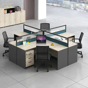 Luxury office double 3 4 l shape games home computer cubicle modular workstation table