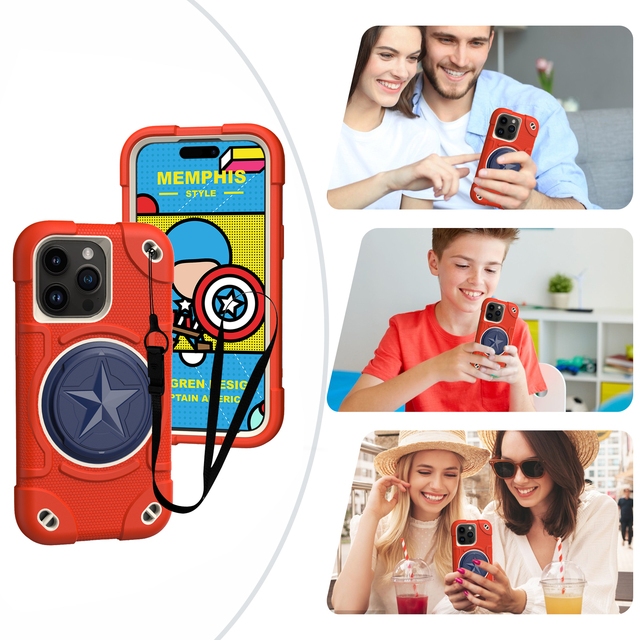 Shield Ring Holder Silicone Protective case Suitable for iPhone 15Pro Max Shock and Drop Resistance
