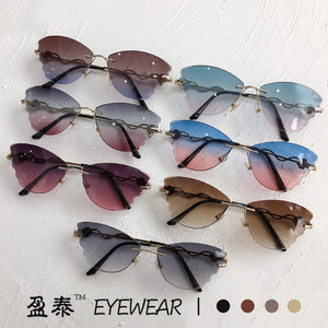 Butterfly <b>Sunglasses</b> <b>Gradient</b> Blue Pink UV400 Women's Fashion Glasses - Product Image 2