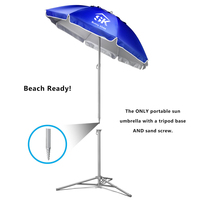 Parasol de plage manuel classique populaire coupe-vent pour extérieur, protection UPF 50+, tube en fer, diamètre 1,8 m, droit, en tissu Oxford 210D, idéal pour les fêtes, grand modèle