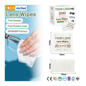 Toallitas húmedas para lentes de gafas antiniebla logotipo personalizado toallitas húmedas para lentes envueltas individualmente portátiles desechables ecológicas para limpieza - Product Image 1