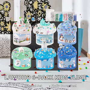 LAWOHO Kit de slime nuageux et moelleux 6 pièces, slime transparent au beurre et à l'eau, additifs, cadeau d'anniversaire ou de Noël pour enfants unisexe, fabriqué en Chine - Product Image 3