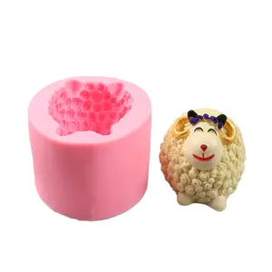 Carino Animale 3D Pecore Stampo In Silicone per il Sapone FAI DA TE Muffa Della Muffa Della Caramella Della Torta Del Bigné Topper Decorazione Pasta di Gomma Della Gelatina di Cioccolato