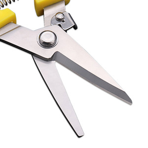 Cisailles à tôle en acier inoxydable Yangjiang, qualité industrielle, pointe droite, poignée jaune, ciseaux d'électricien - Product Image 3