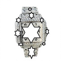 RUDRA JEWELS & WATCHES Montre automatique en acier inoxydable, mouvement mécanique, sport élégant, boîtier carré en moissanite, cadran en cristal, 39 mm