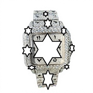 Montres RUDRA JEWELS, mouvement mécanique automatique en acier inoxydable, sport élégant, boîtier carré en moissanite - Product Image 1