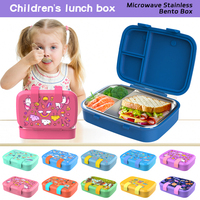 Aohea Boîte à lunch en acier inoxydable au design classique Boîte à bento rectangulaire pour enfants Boîte à lunch étanche pour enfants
