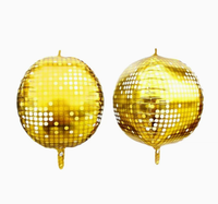 Ballon miroir disco 4D de 22 pouces en gros, ballon en feuille d'hélium rétro années 70 pour décoration de fête d'anniversaire ou de discothèque