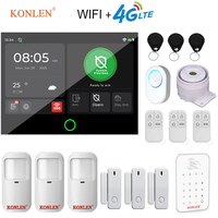 Tuya Smart Layar Sentuh HD 7 Inci 4G GSM WIFI Sistem Alarm Anti Maling Tombol Bel Pintu Remote Control Sensor Gerak Rumah