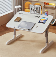 Table d'ordinateur portable en bois réglable en hauteur et en angle, support d'ordinateur portable en aluminium portable pliable et rotatif pour lit