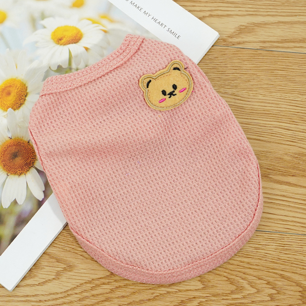 Gilet ours gaufré rose