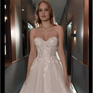 White Off-Shoulder Backless Ball Gown Wedding Dress Sweetheart Neckline Tulle Netting Elegant High-End 2026 New Style - Product Image 2
