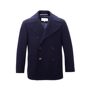 Plus Size <strong>Men's</strong> Winter Solid Double Breasted Thicken Warm Woolen Blend <strong>Pea</strong> Over <strong>Coats</strong> - Product Image 1