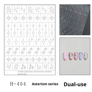 Pochoirs transparents pour ongles, motifs étoile, croix, cœur, papillon, nœud, pour peinture au pistolet, autocollants adhésifs pour nail art - Product Image 4