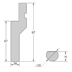 thick sheet metal process bending radius arc roller die, arc roller 10R punch body