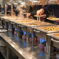 Deyanhaohuo Chauffe-Plat Portable et Réutilisable pour Restaurant, Alimentation Sûre par Bidon, Température 85-100°C, Autonomie 90min, Idéal pour Fêtes en Extérieur et Restaurants