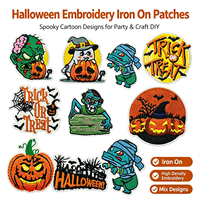 Patchs brodés auto-adhésifs Halloween (Chapeau de Sorcier, Citrouille, Zombie) et Badges brodés par machine pour Vêtements, Personnalisés, Vente en Gros