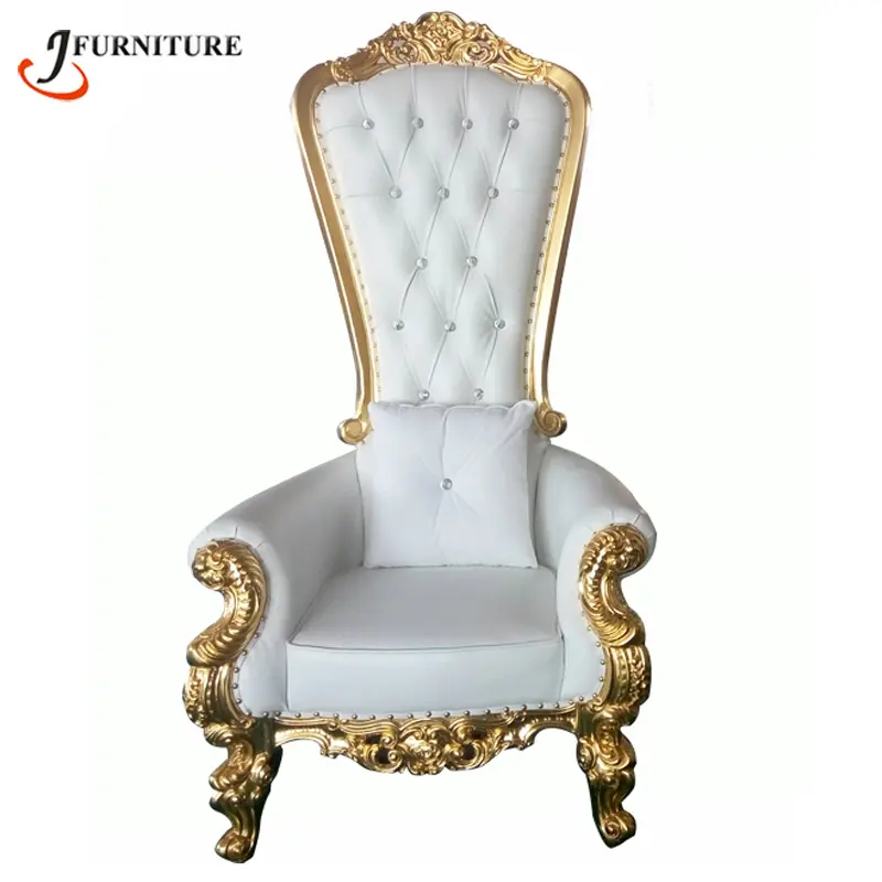 การออกแบบที่ทันสมัยจัดงานแต่งงานทองพระราชกษัตริย์บัลลังก์เก้าอี้สำหรับราชินีขายส่ง