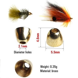 หัวกรวยทองเหลืองสำหรับทำท่อผูกเหยื่อตกปลาในน้ำเค็ม วัสดุสำหรับทำเหยื่อตกปลาแซลมอน ปลากะพง ปลาเทราต์ - Product Image 2